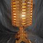 Vintage Holz Tischlampe 60er Jahre 2