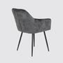 2x Armchair upholstered in tufted velvet, medium grey 3