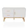 Tarolo Sideboard mit 2 Schubladen und 1 Tür Eiche Weiß 0