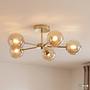 Ilumo ceiling light 5-bulb colored glass / iron beige 1