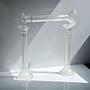 3x Vintage Candle Holders Transparent 1980s 1