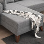 Schlafsofa Récamiere Links & Hocker Polyester Holz Grau 3