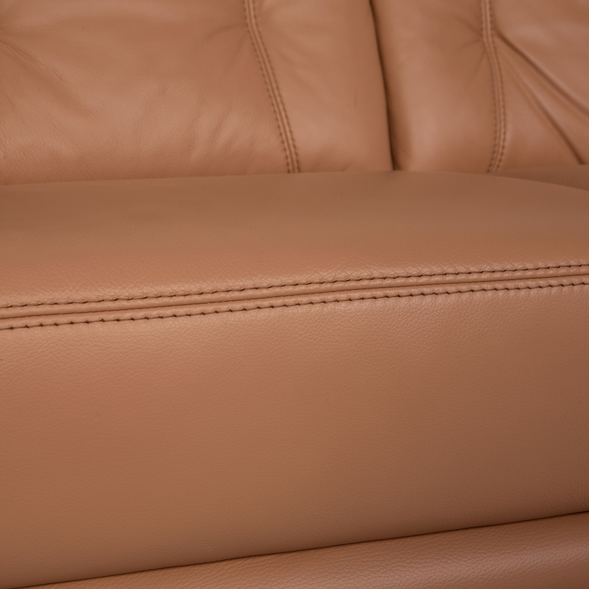 Sofa 4-Sitzer Leder Beige 2