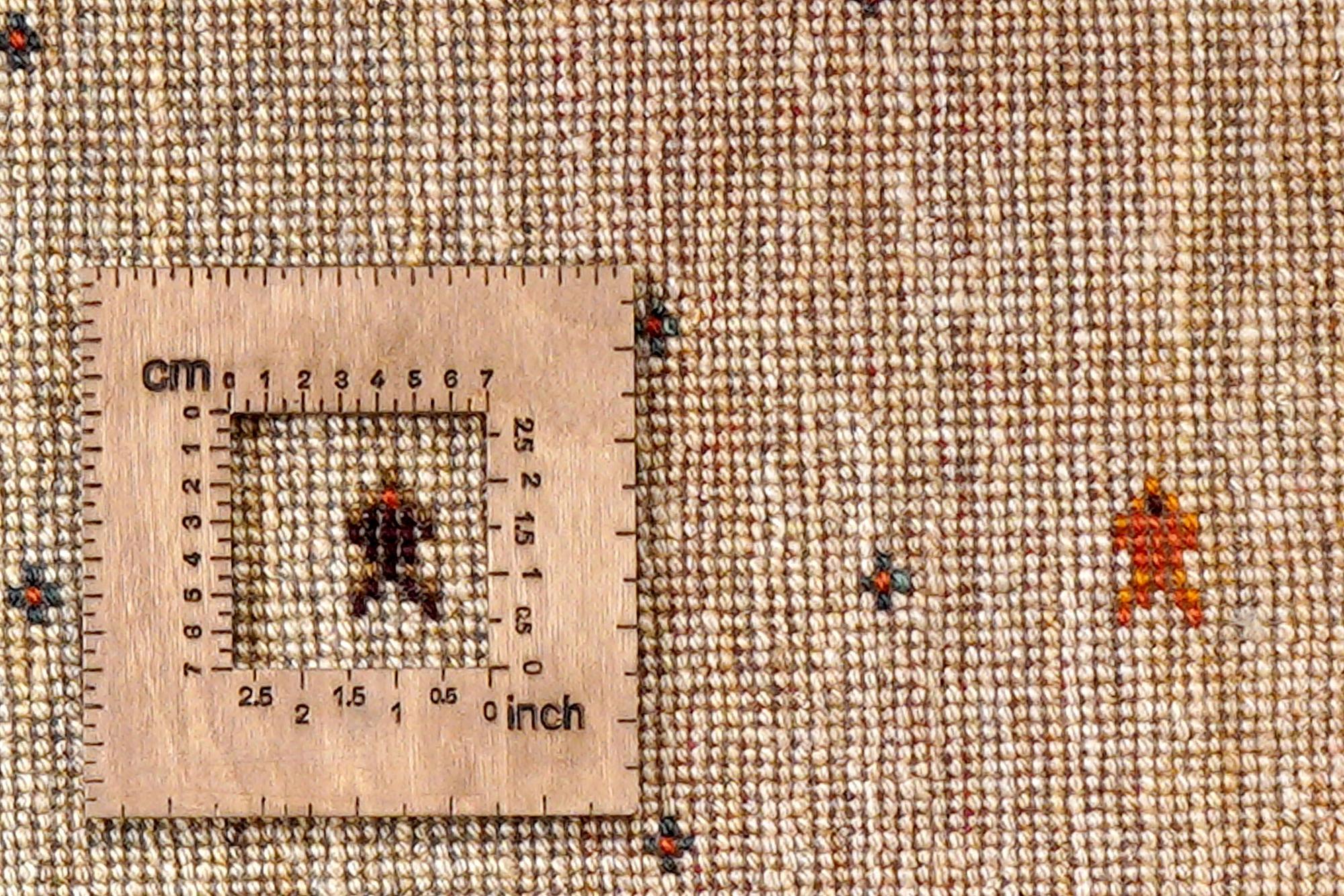 Gabbeh Teppich Wolle Beige 6