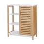 Badschrank Bambus Natur Weiß 0