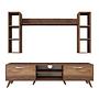 Lowboard with wall shelf walnut brown 7