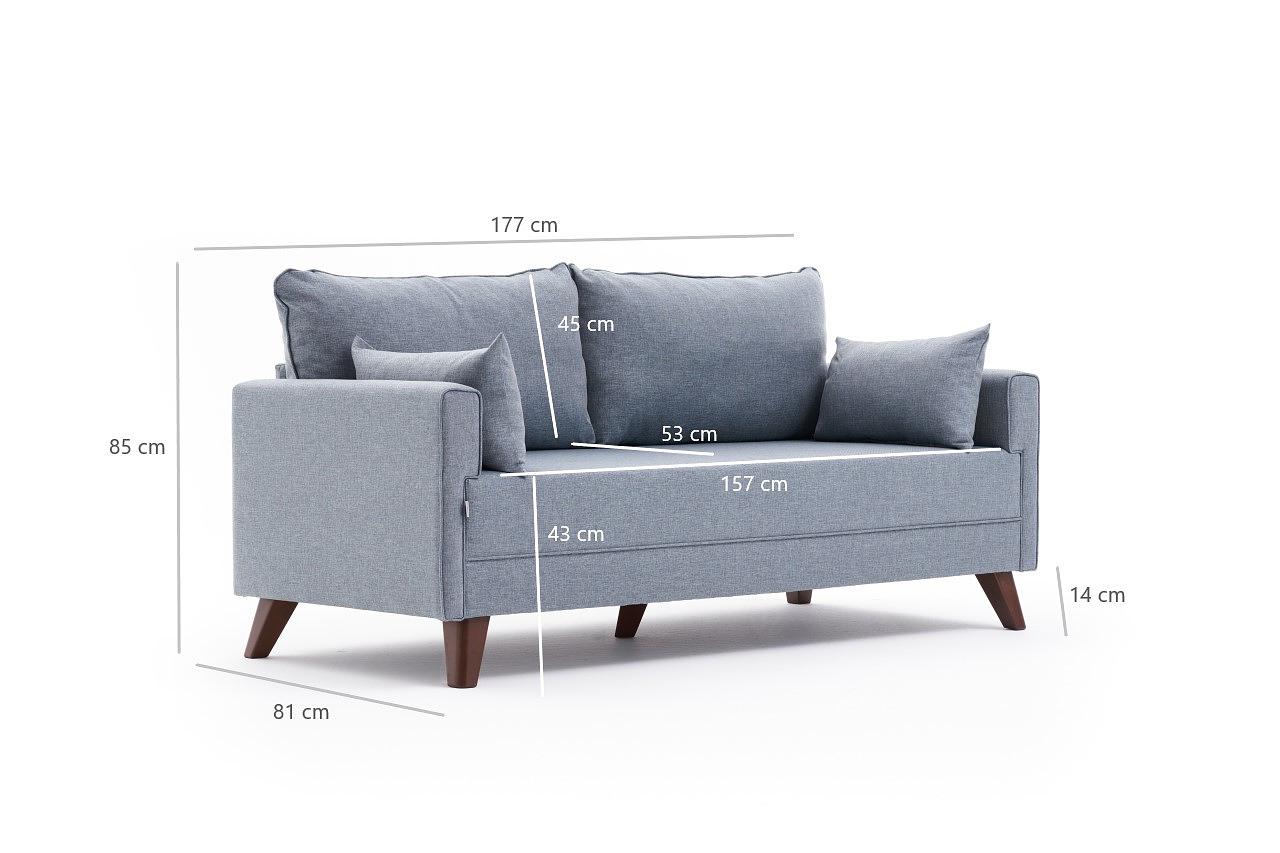 Bella Sofa 2-Sitzer Blau 7