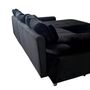 Sofa Récamiere Rechts LED-Funktion Baumwolle Schwarz 3