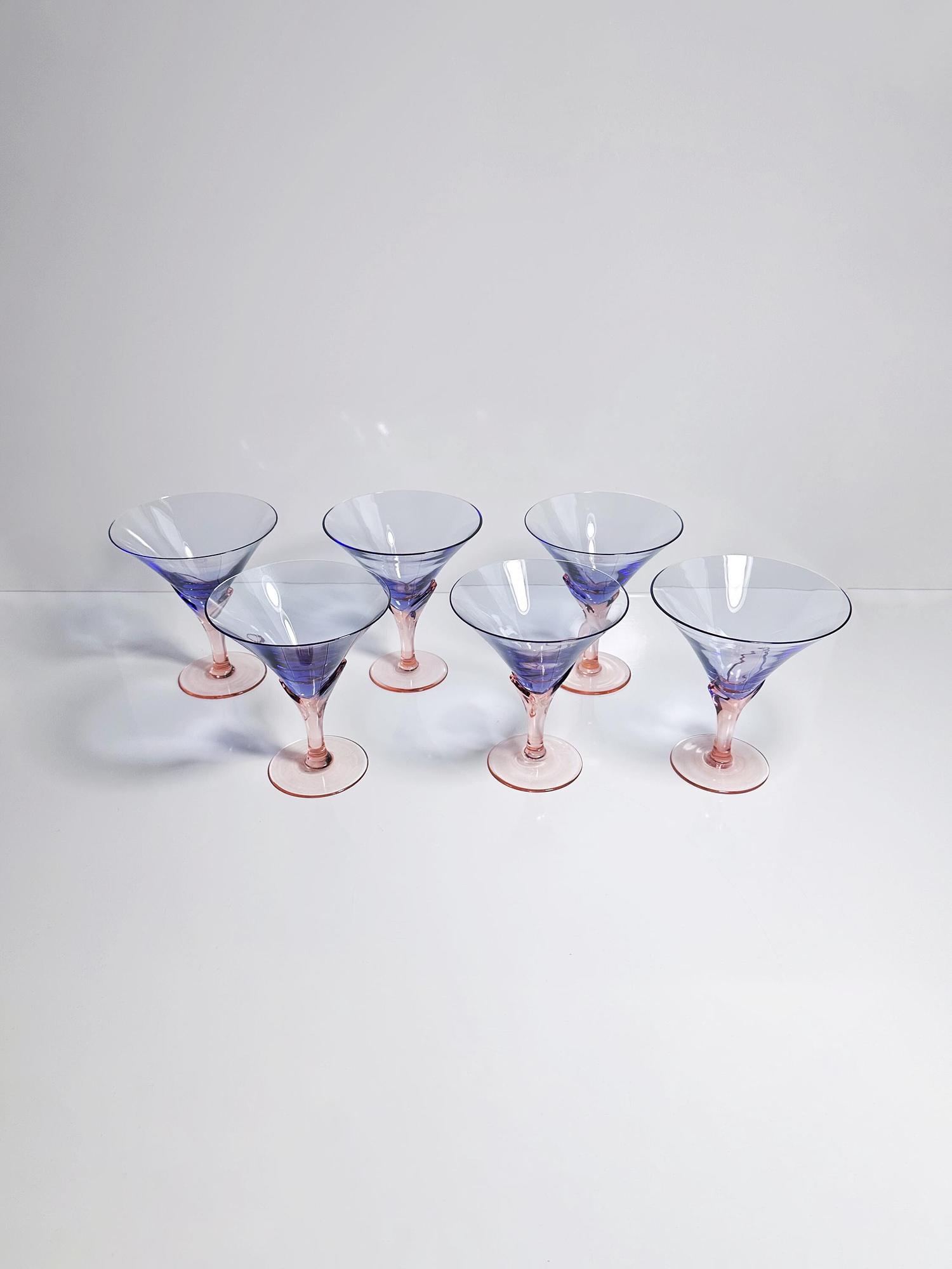 6x Vintage Postmodern Modell Vogue Glas 1990er Jahre 5