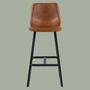 2x Barstuhl Veganes Leder Cognac 1