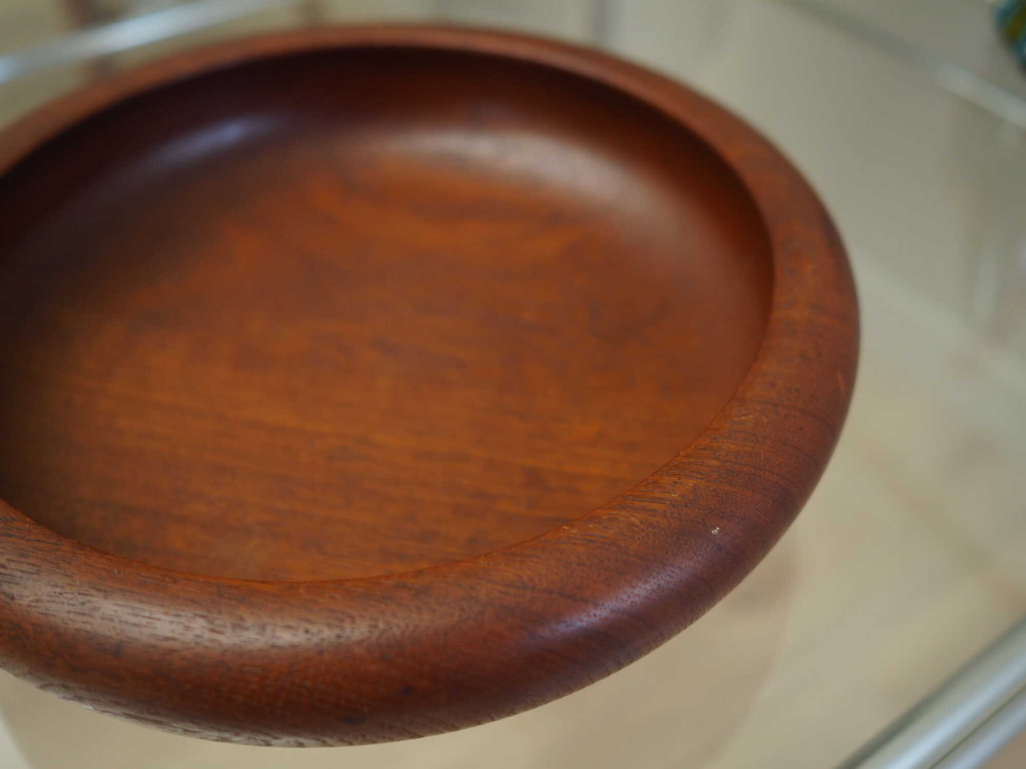 Piatto vintage in legno di teak marrone anni '60 7