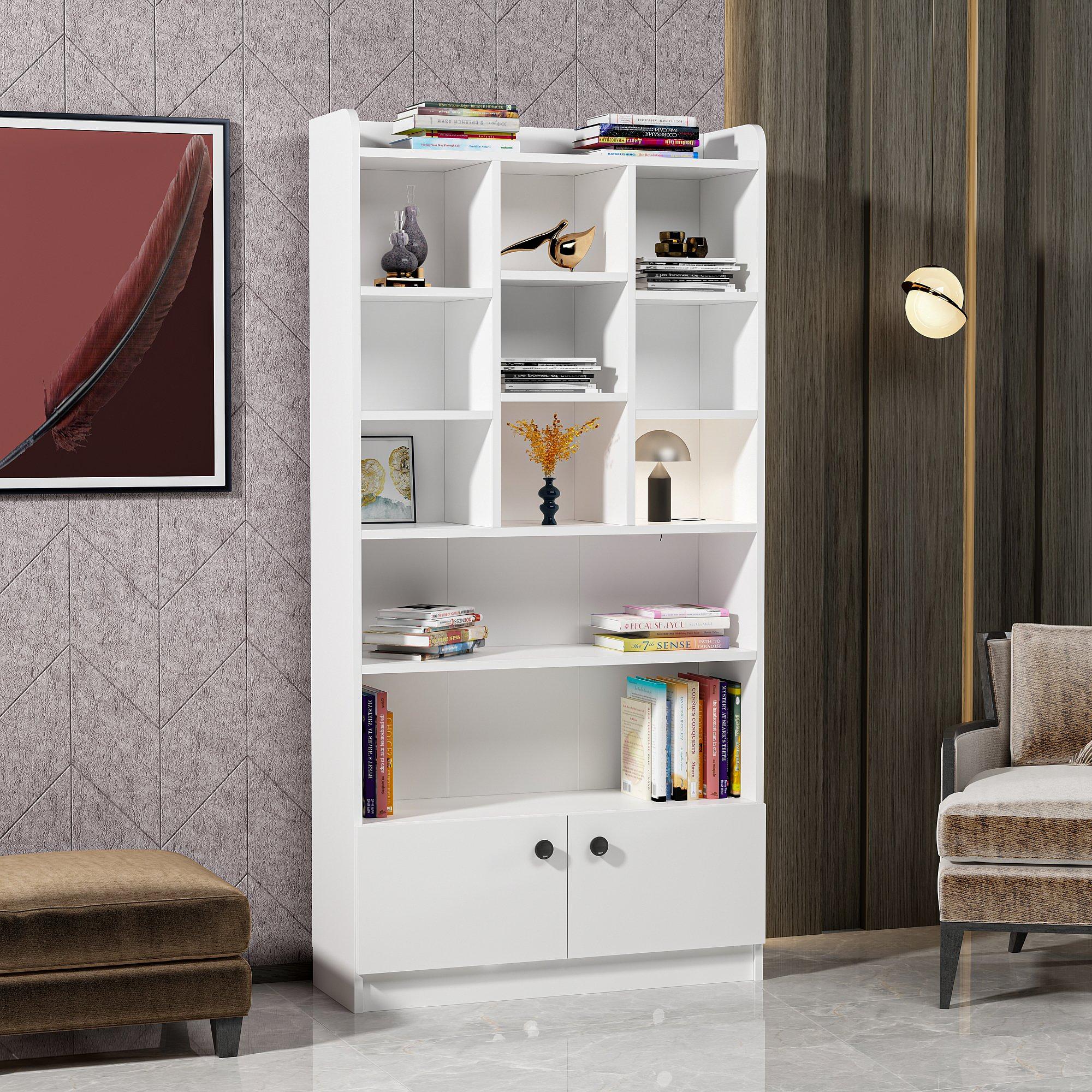 Tokyo Bookshelf Wood Veneer White 2