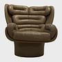 Joe Colombo Elda Sessel Leder Fiberglas Beige 0