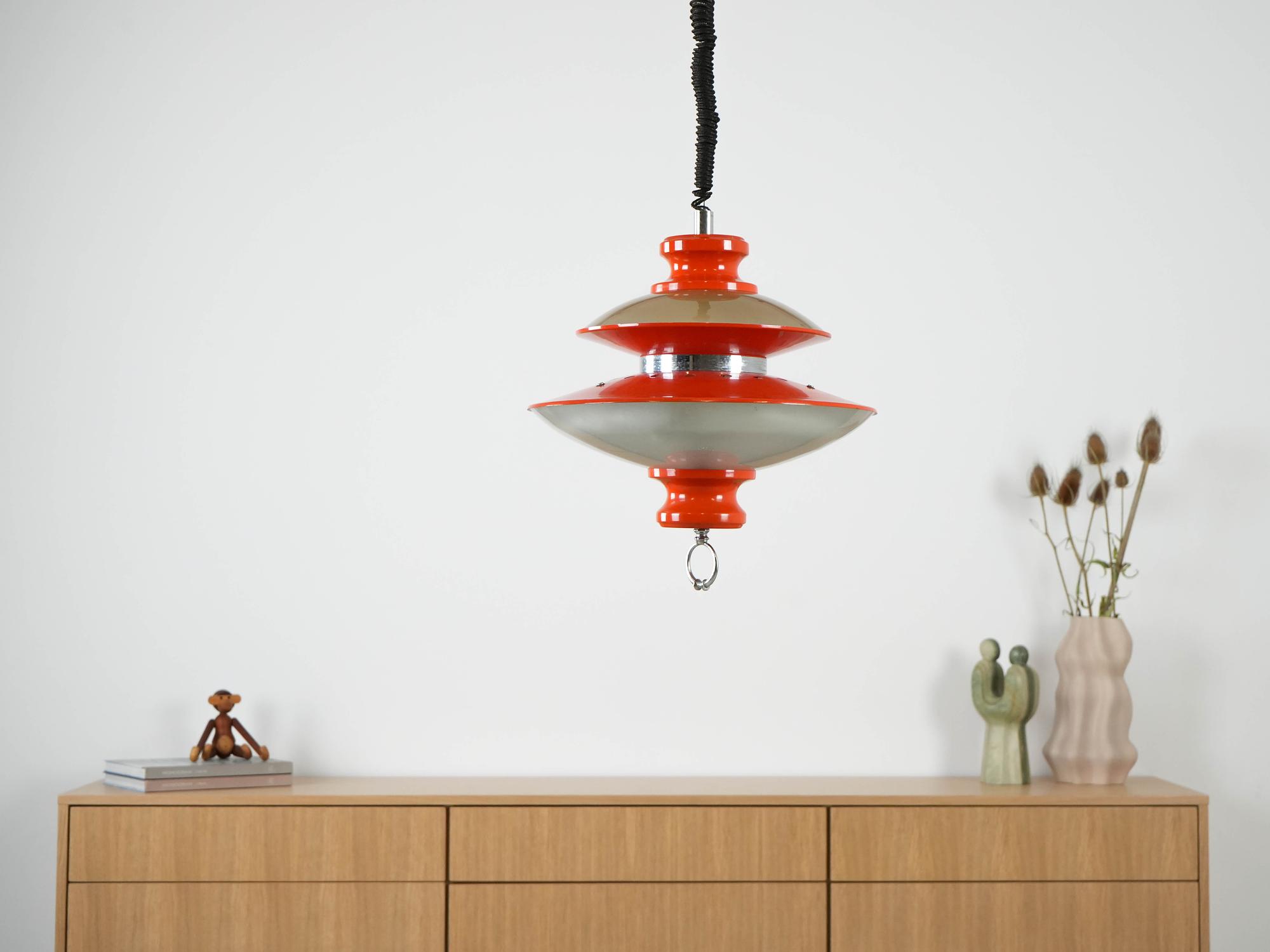 Hanging lamp Metal Orange 1970s 1