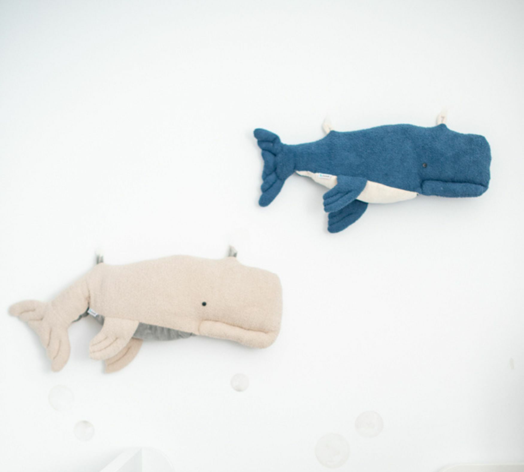 2x Beluga Whale Plush Toy Cotton Blue Beige 0