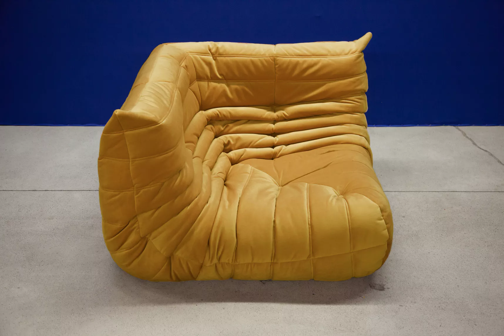 Togo Corner Sofa Velvet Mustard Yellow 4