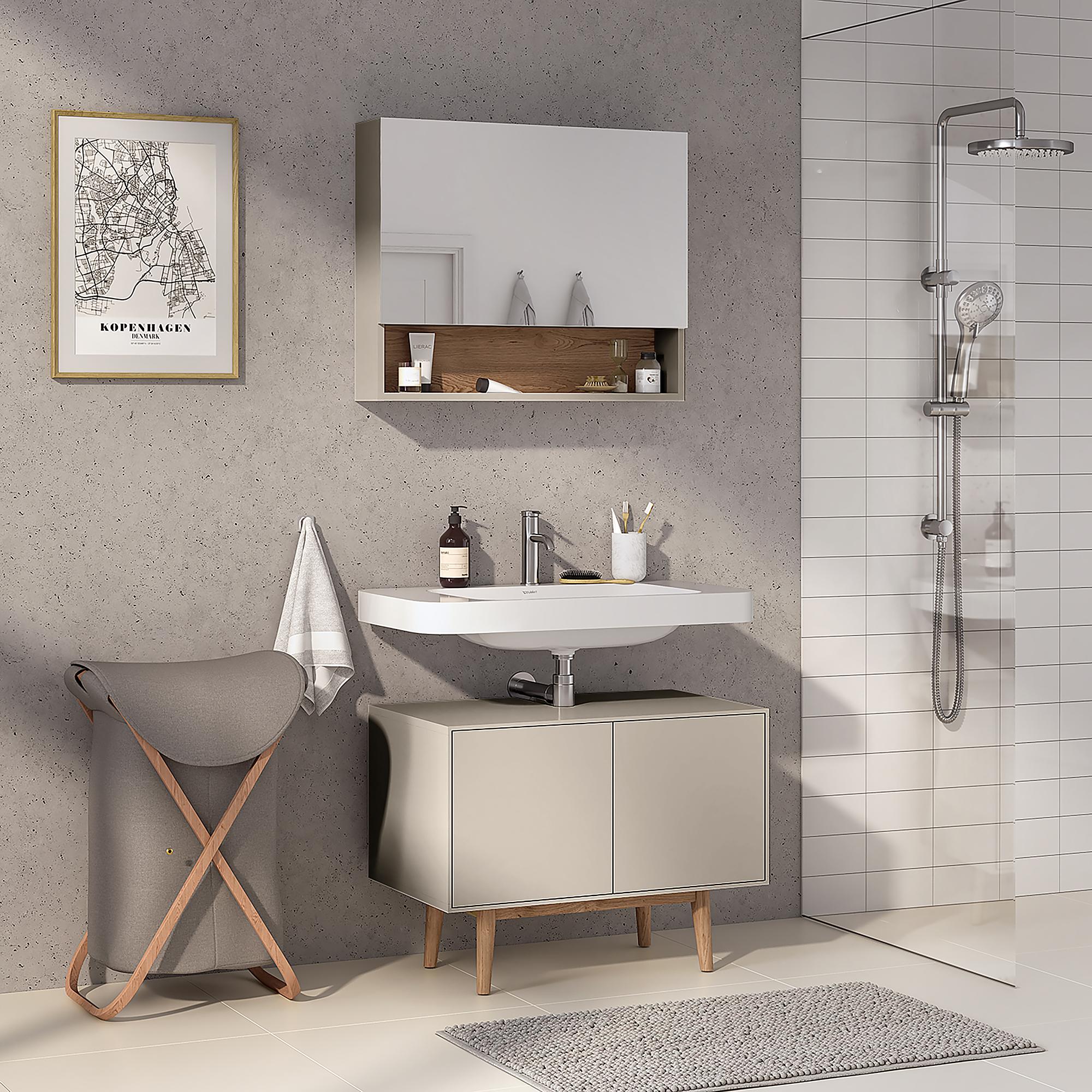 Vanity unit LINDHOLM Oak Semi-solid Taupe 2