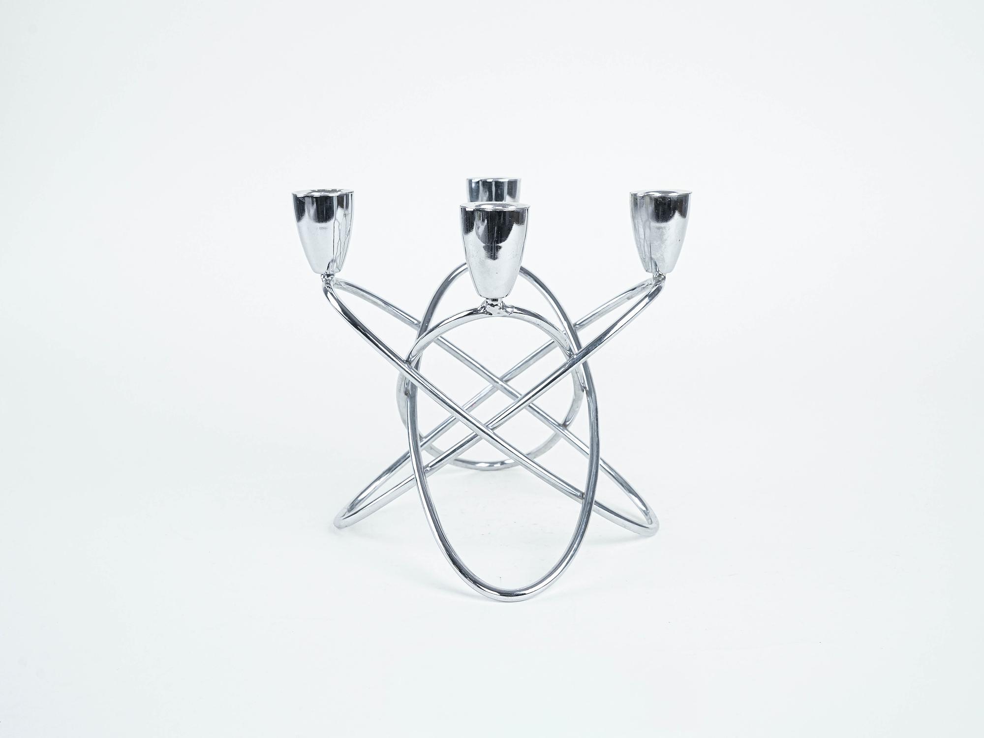 Geometrischer Metallkerzenständer 1960er Jahre 1