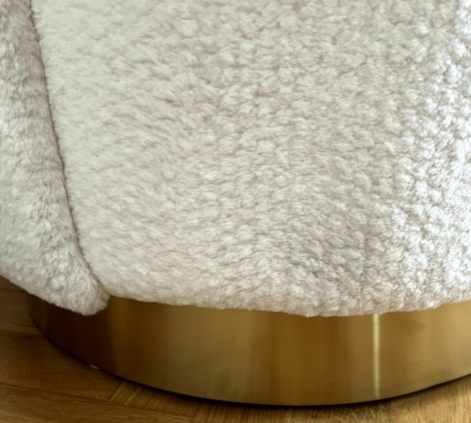 2x Armchair Fabric Metal Cream 6