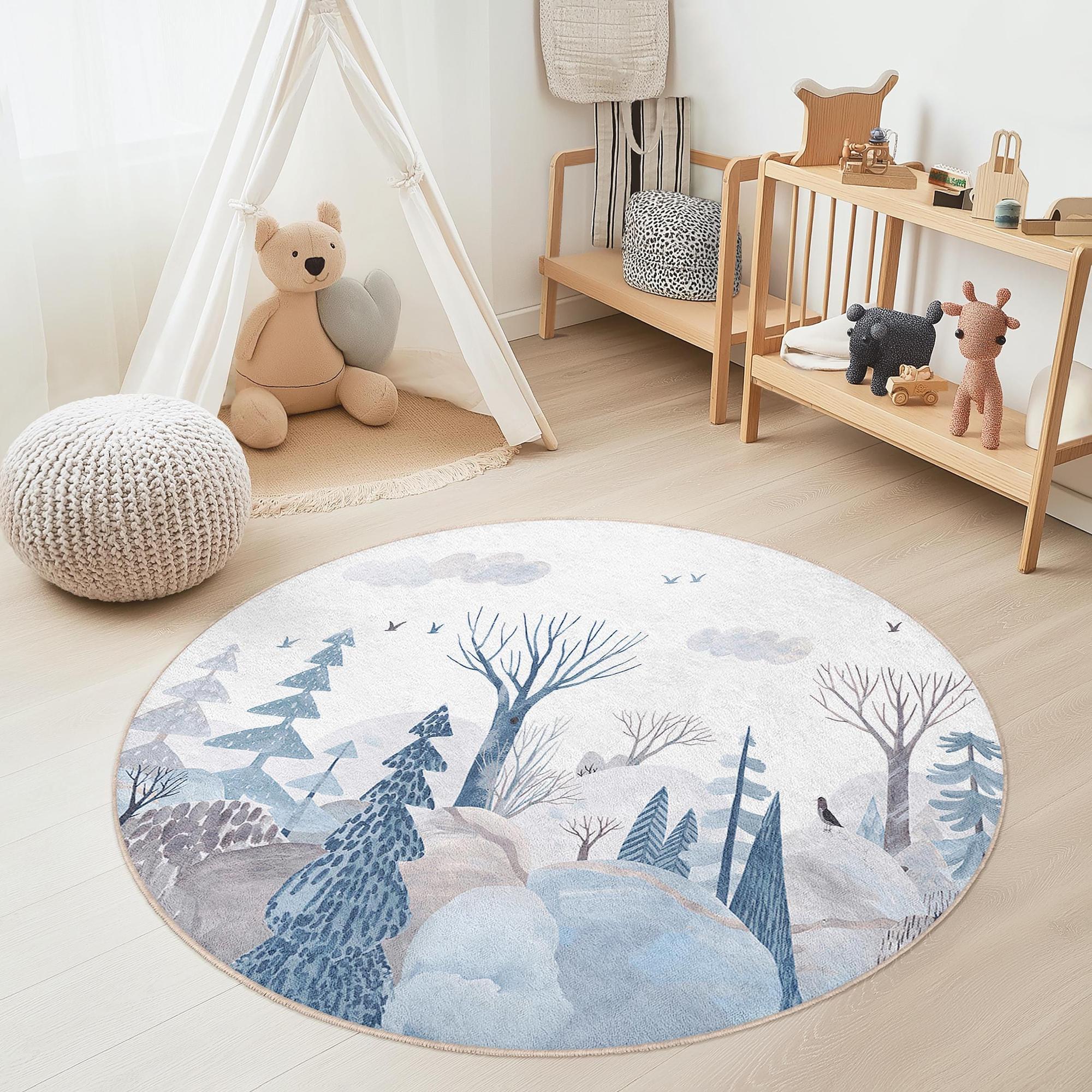 Winter Wonderland Children's Rug Multicolored Ø180cm 3