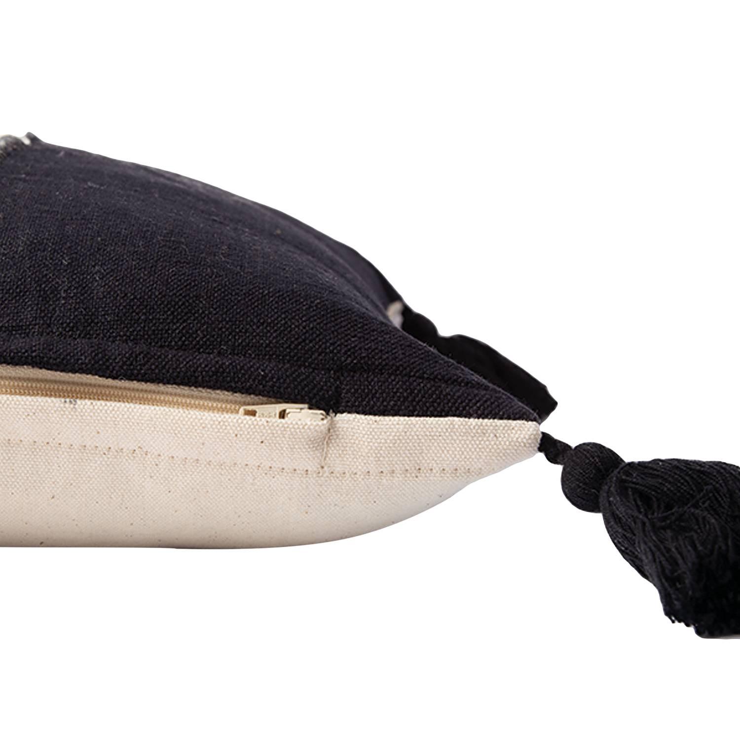 Kissenbezug Knot Lines Baumwolle Schwarz 3