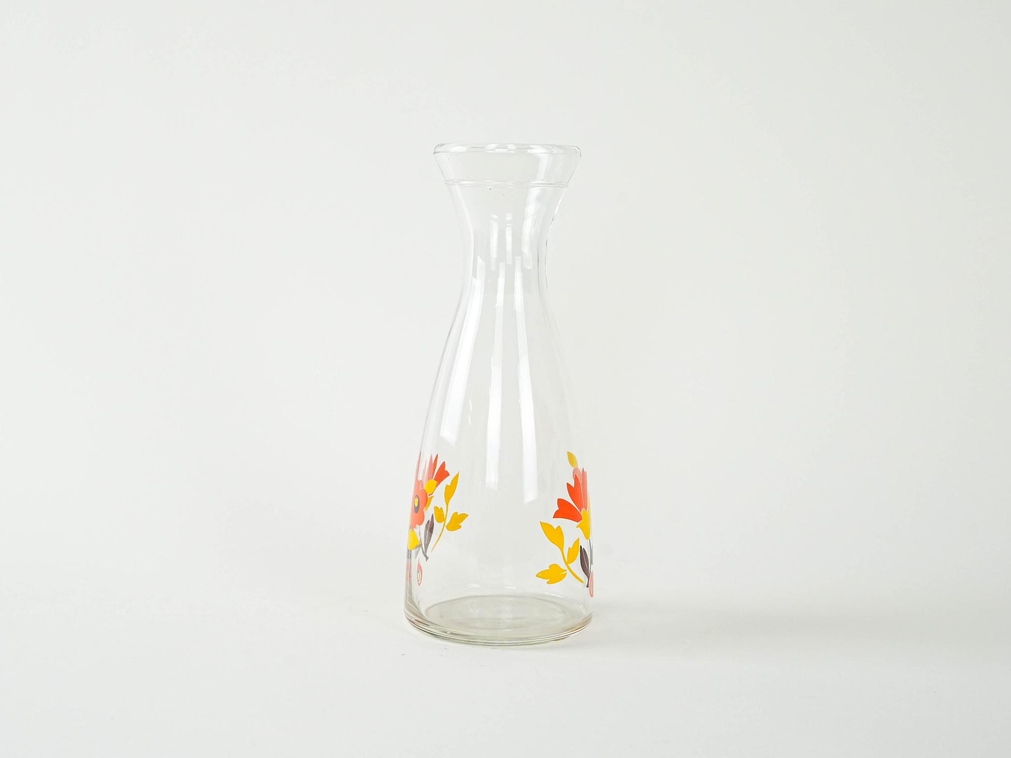 Glass carafe Red 1970s 3