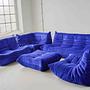 Togo Lounge Set 5-pc. Velvet Cobalt Blue 1