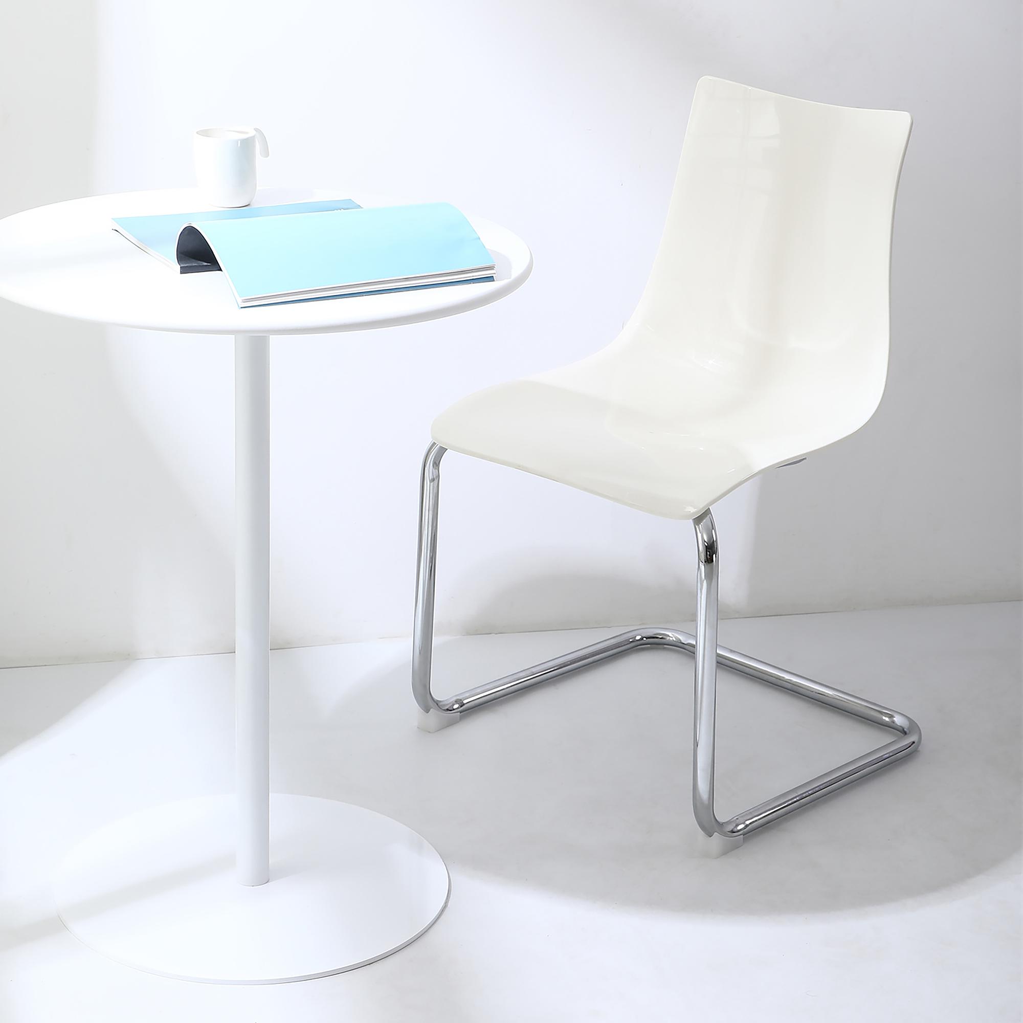 MENSIKU Cantilever Chair Set of 2 White 2
