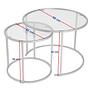 2x Gold Coffee Table Set Gold Transparent 80cm Ø60cm Ø42cm 7