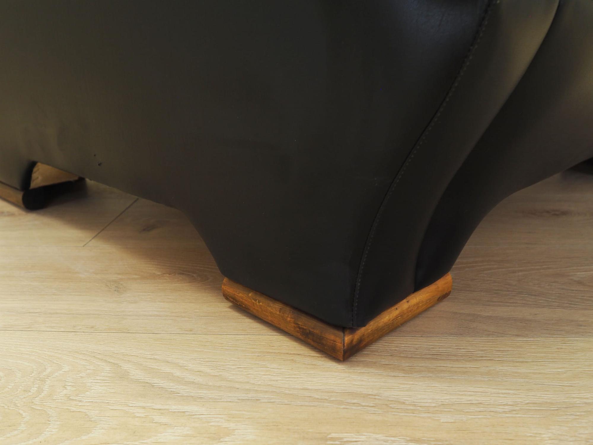 Armchair Faux Leather Black 1980s 12