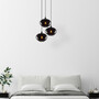 Pendant lamp 3 elements metal smoke-colored 1
