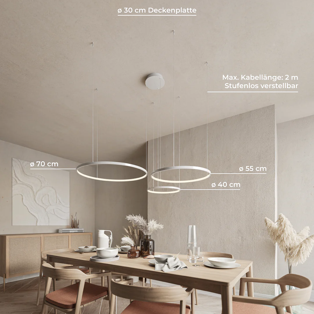 Ring-shaped LED pendant lamp CAECILIA White 2