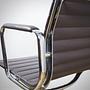 Aluminium Chair EA 112 Swivel Leather Brown 7