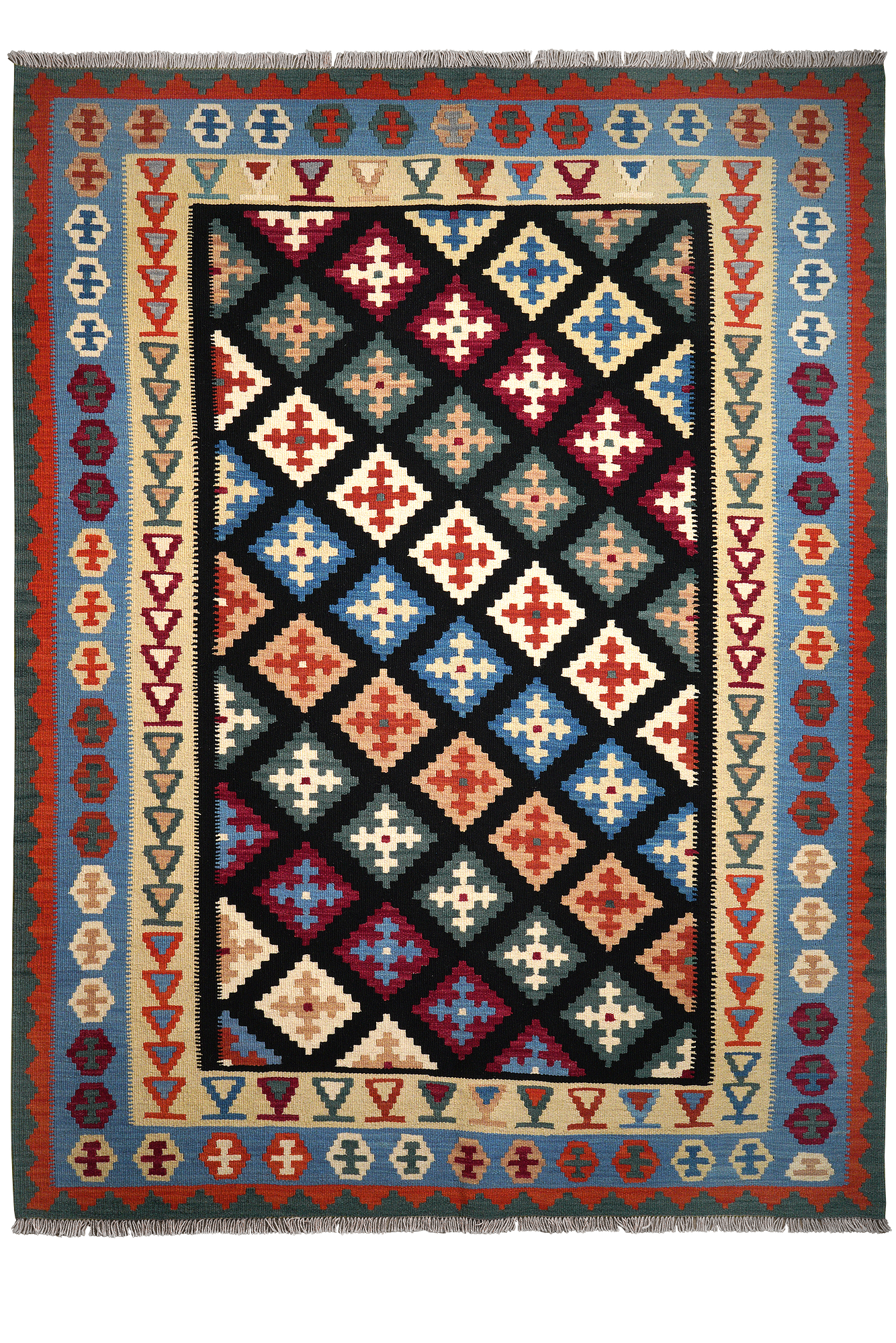 Kilim Gashgai Teppich Mehrfarbig 0