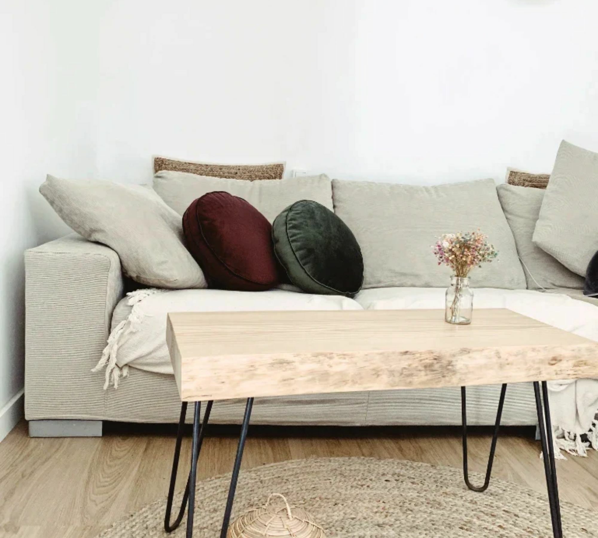 Ahel Kissen Samt Beige 1