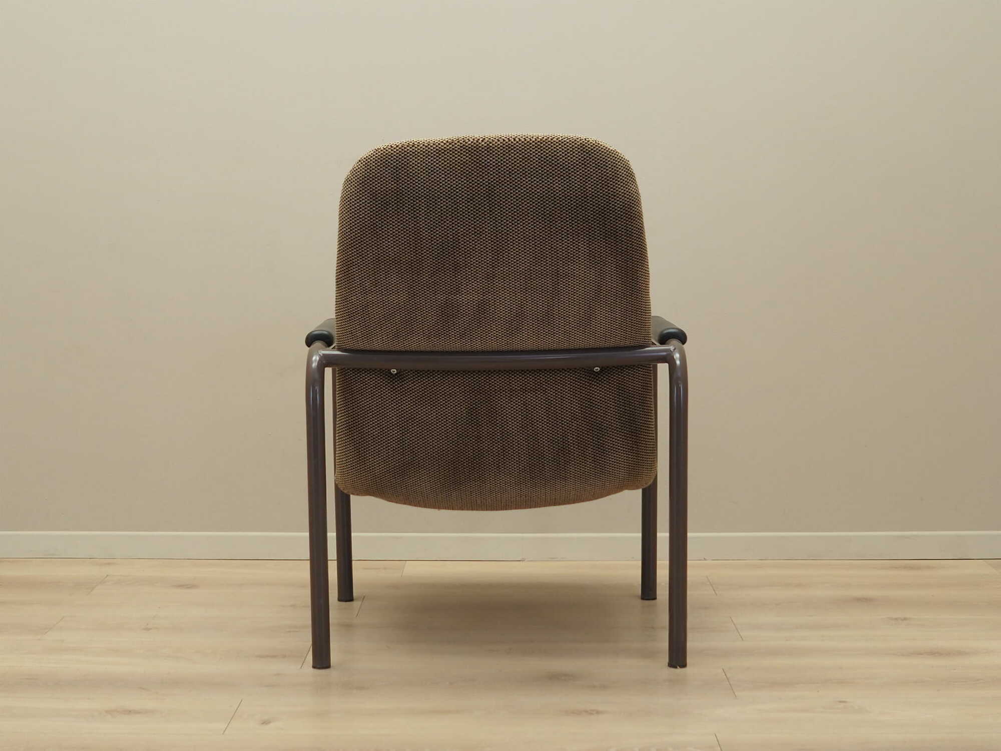 Vintage Sessel Textil Metall Braun 1960er Jahre 6