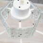 Vintage pendant lamp glass metal white 1970s 4