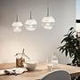 Montefio III LED pendant light Crystal glass Steel 3-flame 2