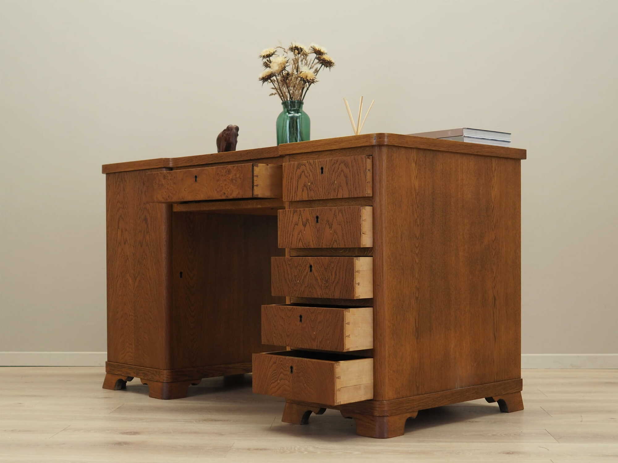 Vintage Schreibtisch Holz Braun 1960er Jahre 4