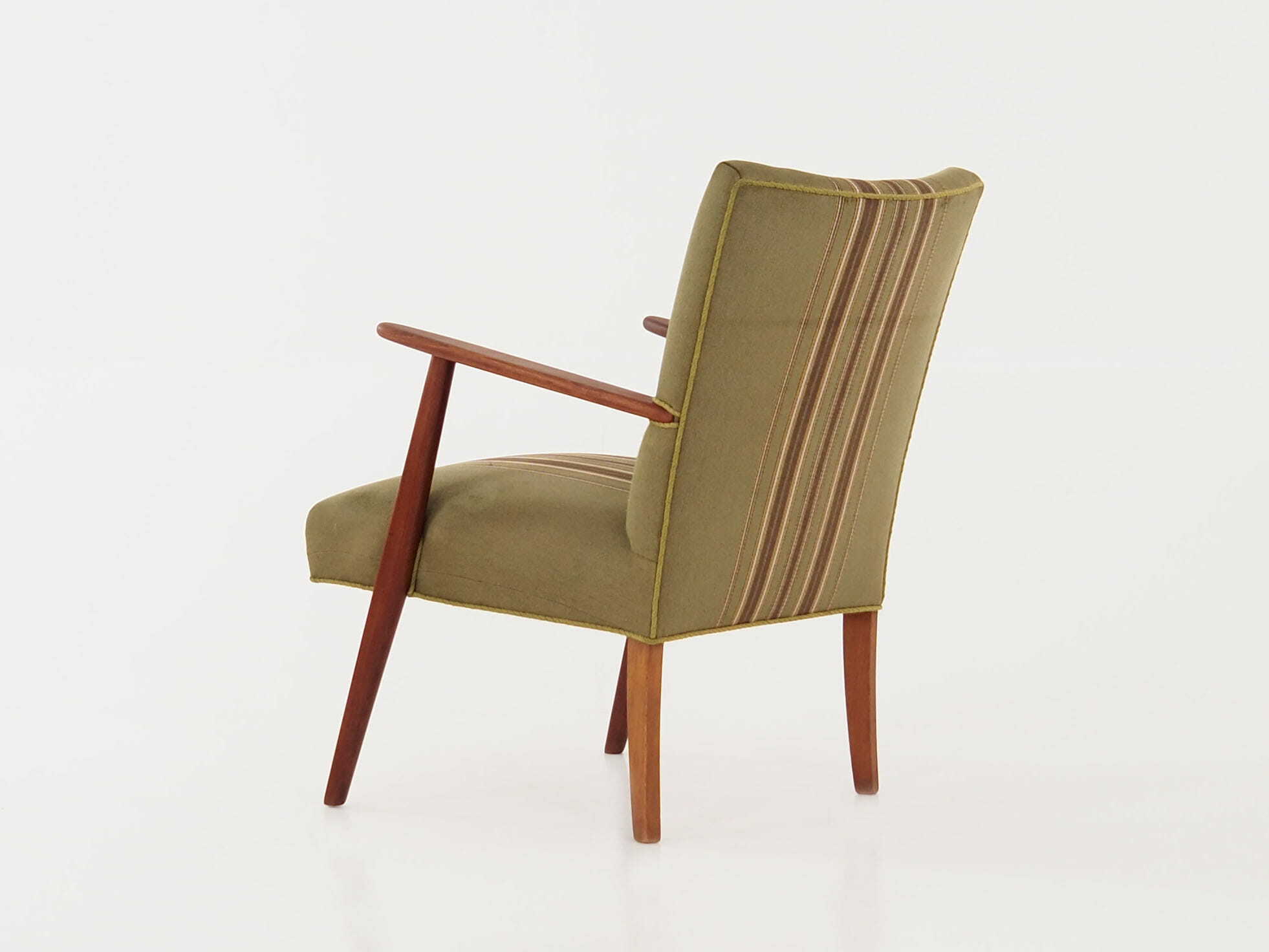 Vintage chair teak wood textile green 1960s 4