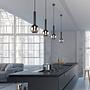 5x Flammenanzahl Pendelleuchte Clayton Rauchglas Eisen  3