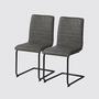 2x Freischwinger Veganes Leder Vintage Grau 0