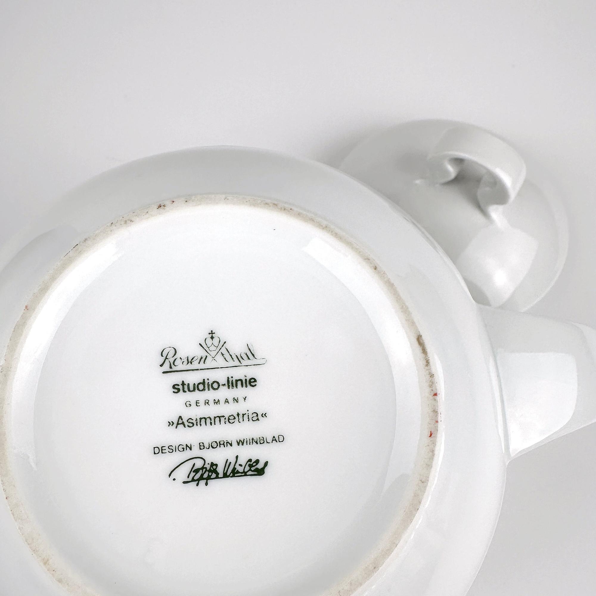 Asymmetry Teapot Porcelain 1980s 3