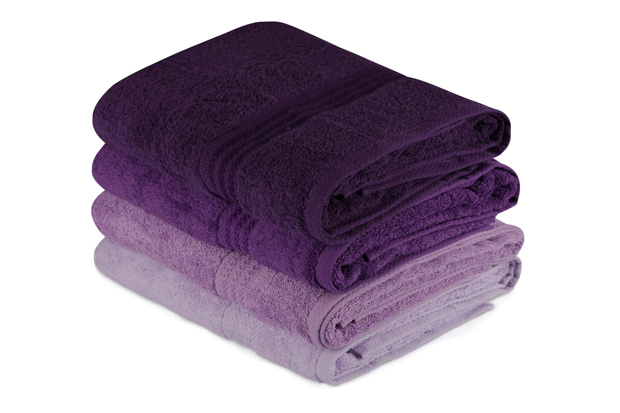 4x Rainbow Bath Towels Cotton Purple 0