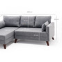 Schlafsofa Récamiere Links & Hocker Polyester Holz Grau 4