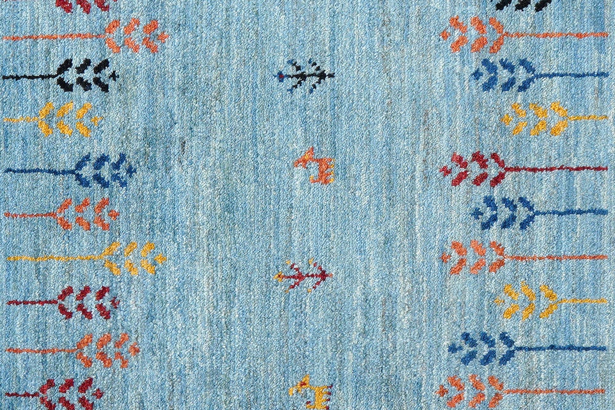 Rizbaf Gabbeh-Teppich Wolle Blau 4