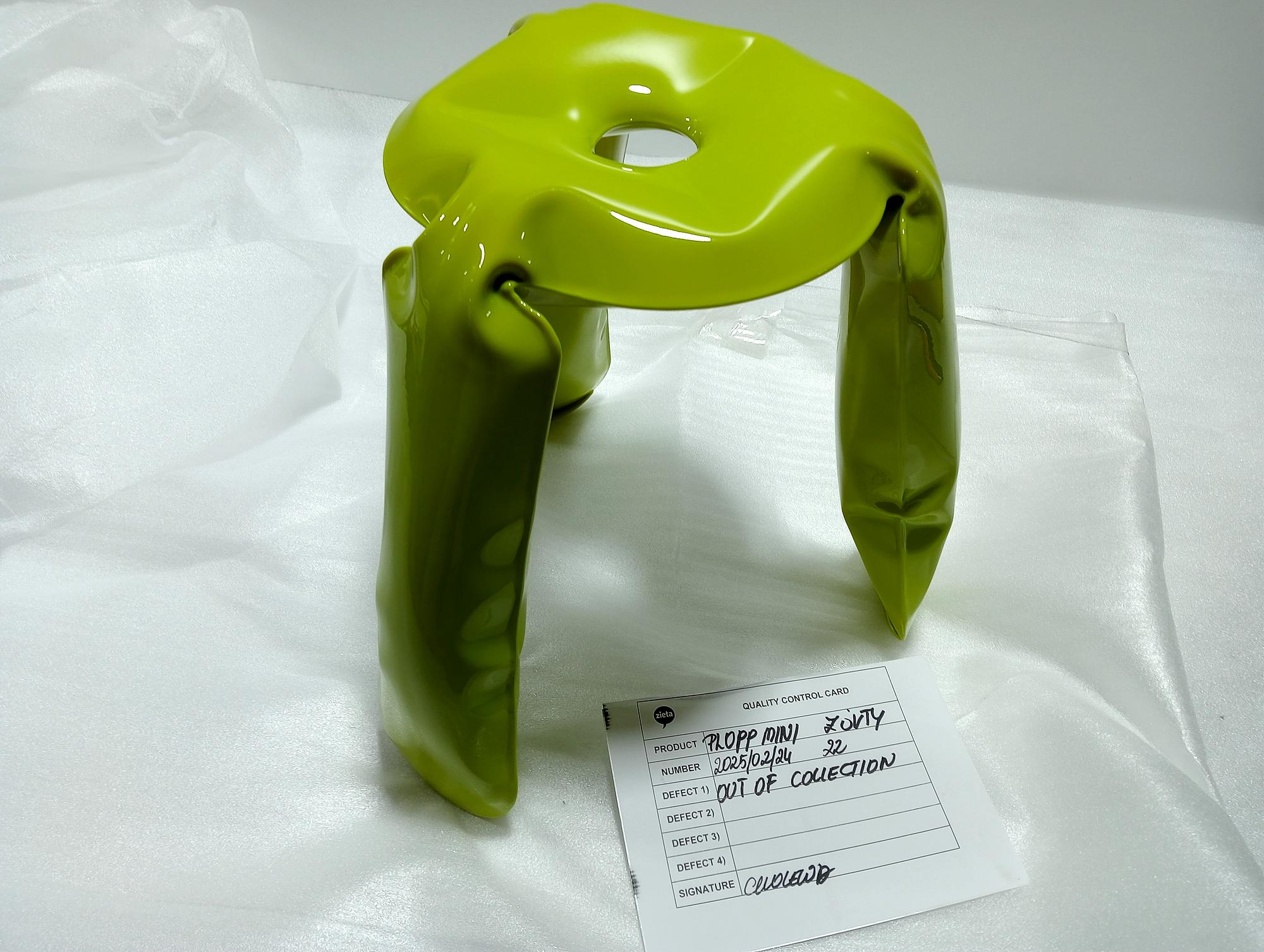 Plopp Mini Stool Steel Yellow Glossy 1