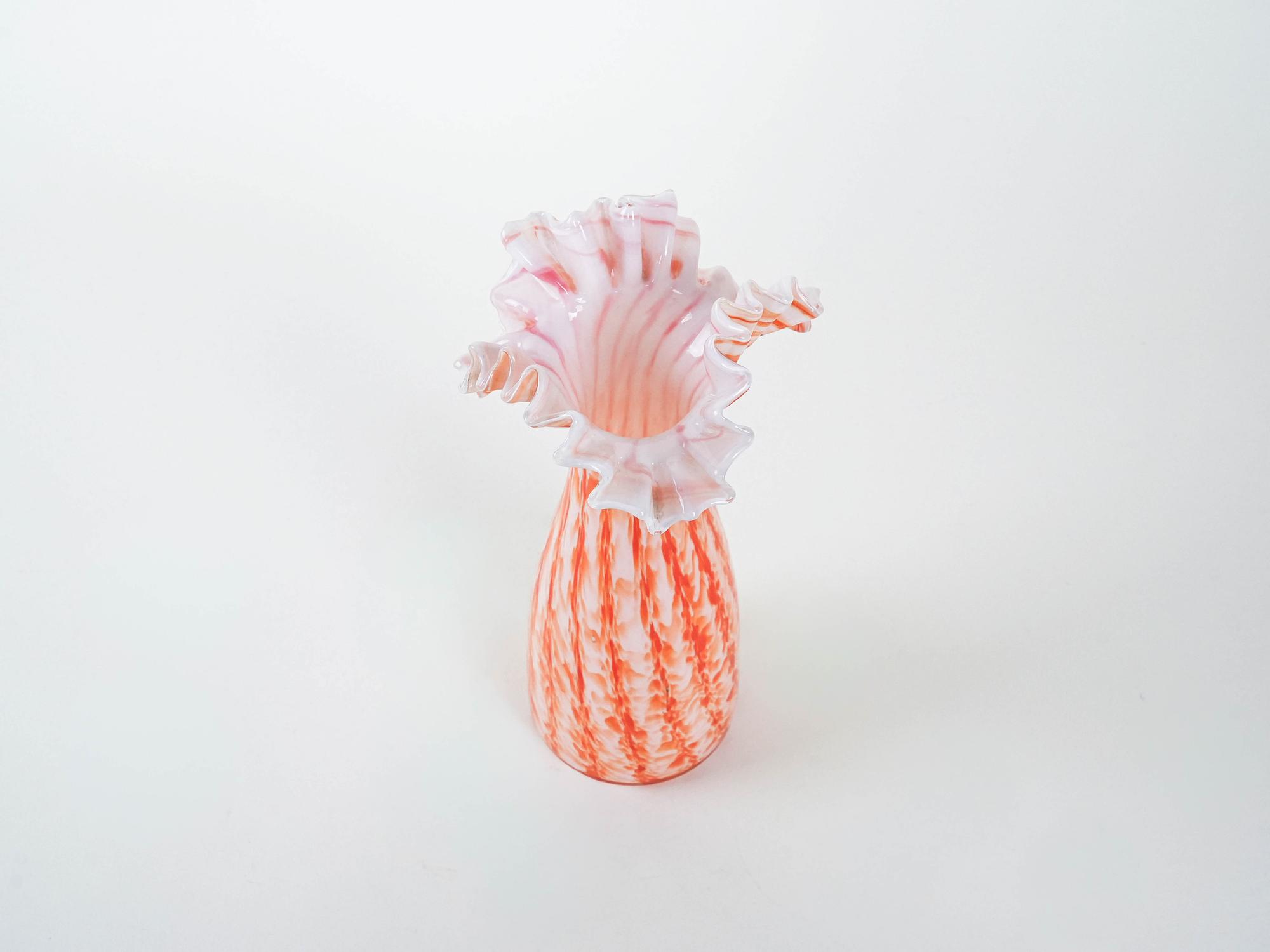 Glass vase orange 1960s 5