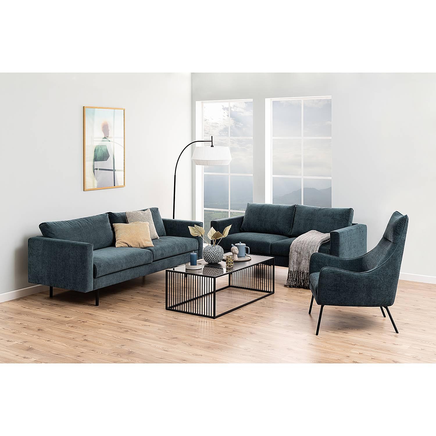 Couchtisch Mephisto Rauchglas Metall Schwarz 120 cm 2