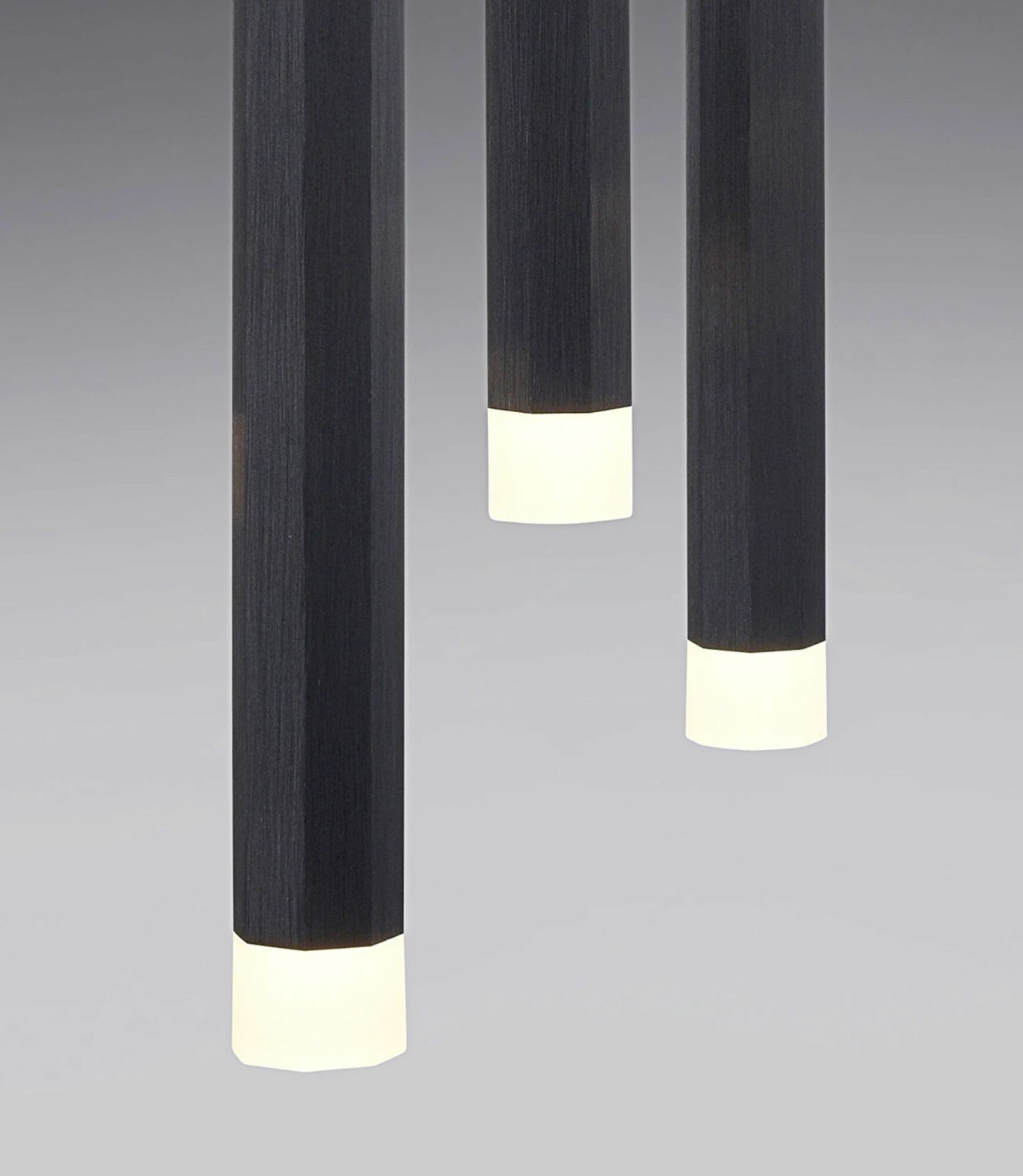 LED pendant lamp 3-flame acrylic glass aluminum black 2